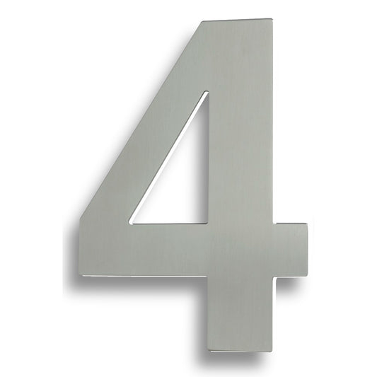 Stainless Steel 7" Numerals (0-9) (Number 4)