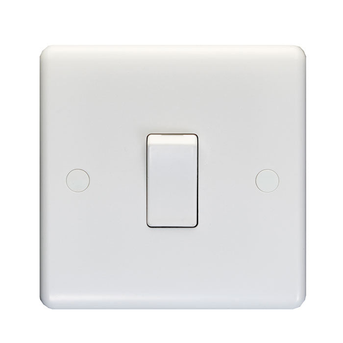 Enhance White Plastic 1 Gang Switch - White