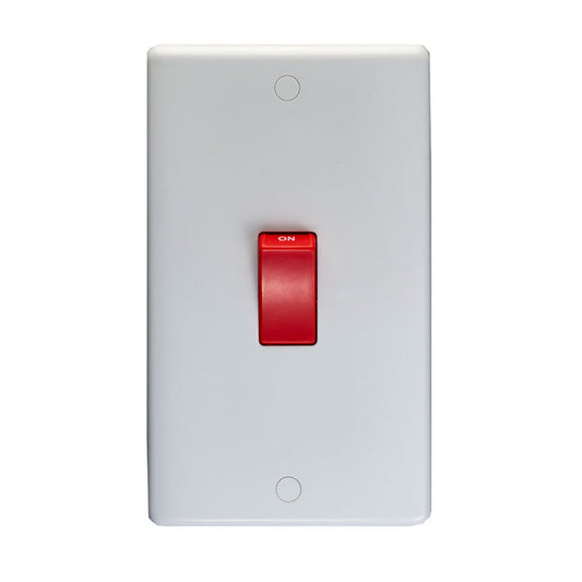 Enhance White Plastic 45Amp Switch - White