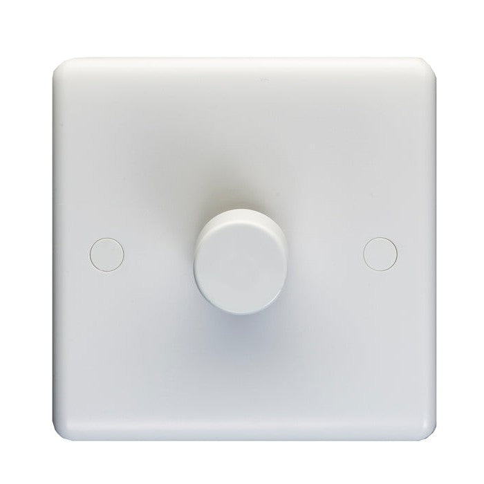 Enhance White Plastic 1 Gang Dimmer - White