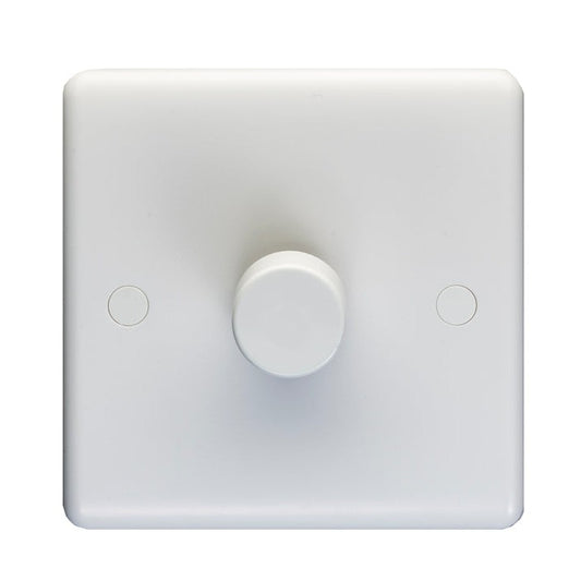 Enhance White Plastic 1 Gang Dimmer - White