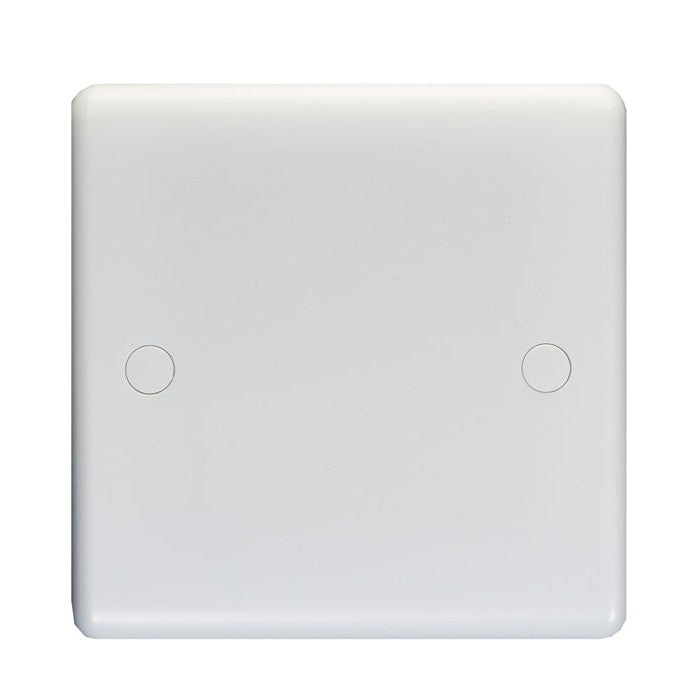 Enhance White Plastic Single Blank Plate - White