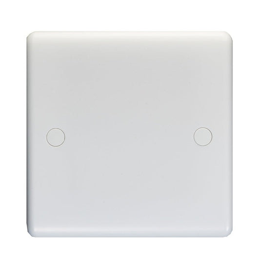 Enhance White Plastic Single Blank Plate - White