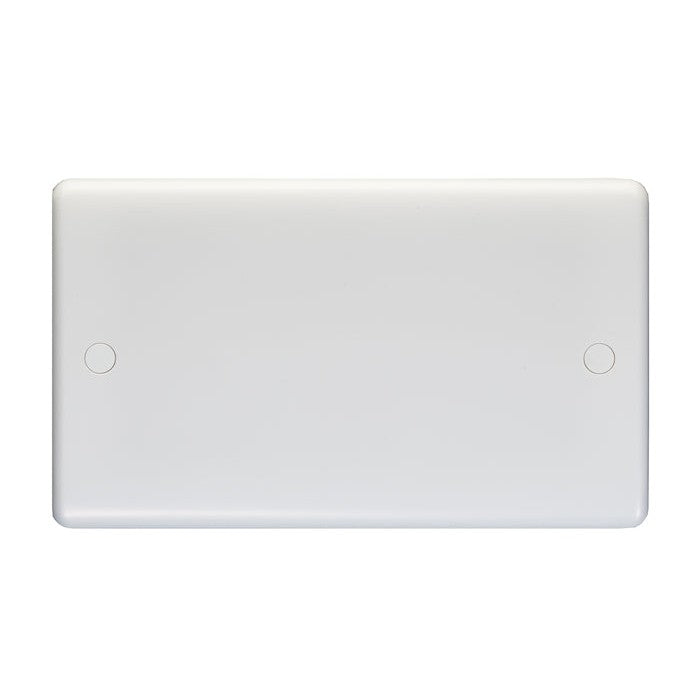 Enhance White Plastic Double Blank Plate - White