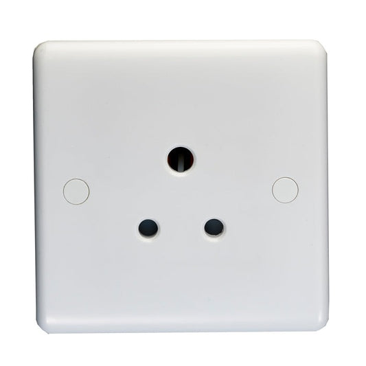 Enhance White Plastic 5 Amp Socket - White