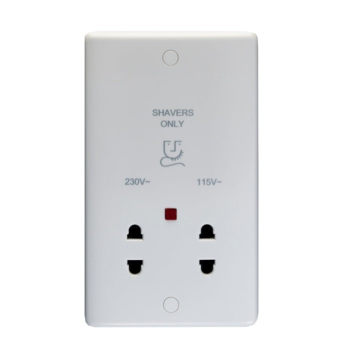 Enhance White Plastic Shaver Socket - White