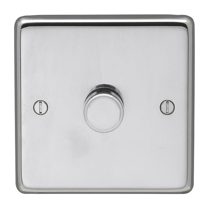 Stainless steel 1 Gang Dimmer - Polished Stainless Steel