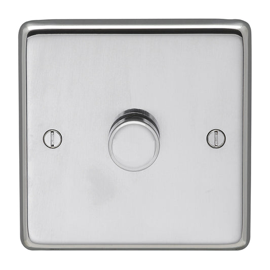 Stainless steel 1 Gang Dimmer - Polished Stainless Steel