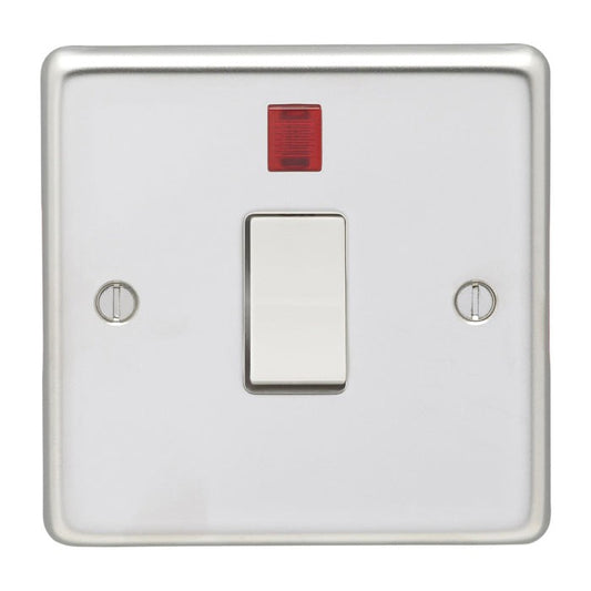 Stainless steel 20Amp Switch With Neon Indicator - Polished Stainless Steel