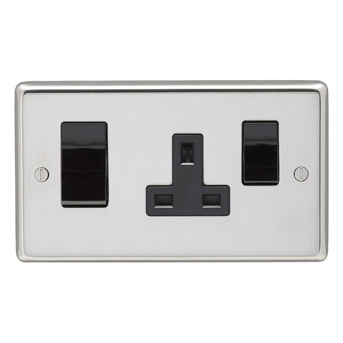 Stainless steel 45Amp Switch With A Socket - Polished Stainless Steel