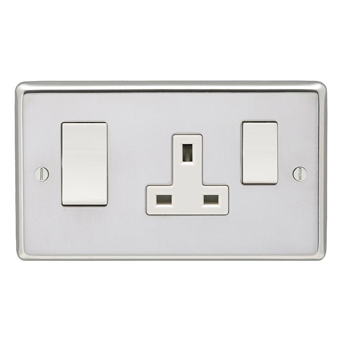 Stainless steel 45Amp Switch With A Socket - Polished Stainless Steel