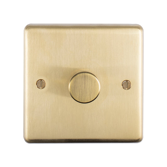 Stainless steel 1 Gang Dimmer - Satin Brass