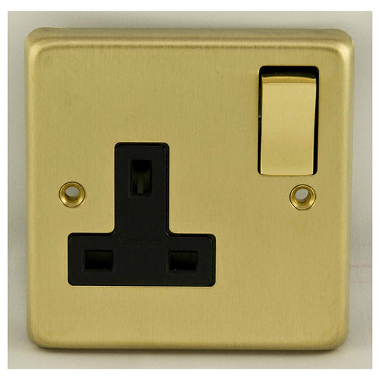 Stainless steel 1 Gang Socket - Satin Brass