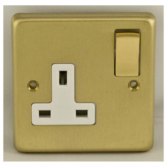 Stainless steel 1 Gang Socket - Satin Brass