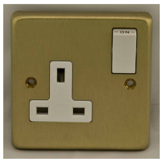 Stainless steel 1 Gang Socket - Satin Brass