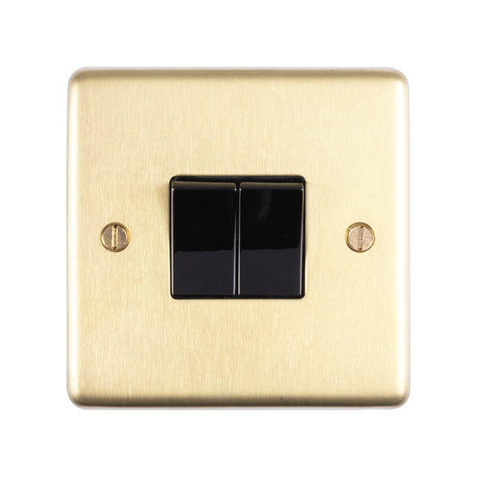 Stainless steel 2 Gang Switch - Satin Brass