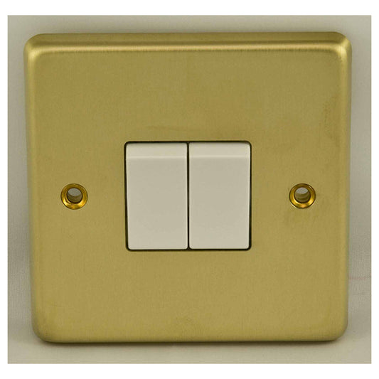 Stainless steel 2 Gang Switch - Satin Brass