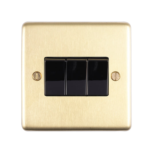 Stainless steel 3 Gang Switch - Satin Brass