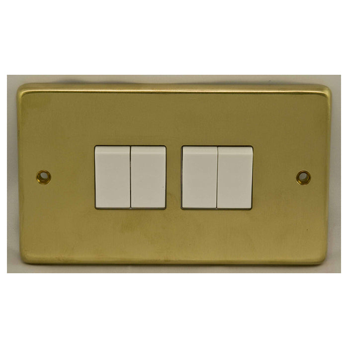 Stainless steel 4 Gang Switch - Satin Brass