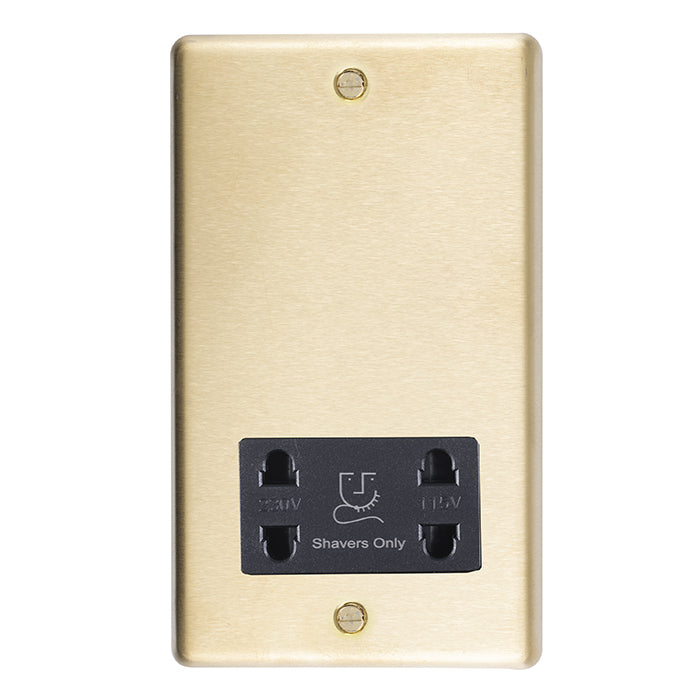 Stainless steel Shaver Socket - Satin Brass