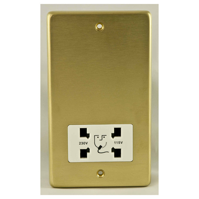 Stainless steel Shaver Socket - Satin Brass