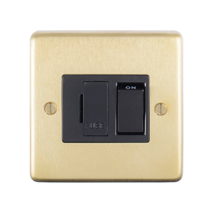 Stainless steel Switched Fuse Spur - Satin Brass