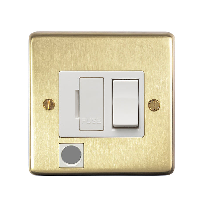 Stainless steel Switched Fuse Spur - Satin Brass