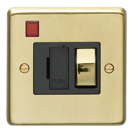 Stainless steel Switched Fuse Spur - Satin Brass