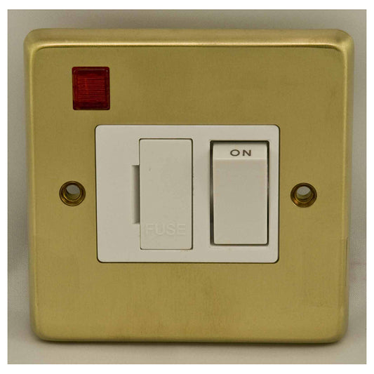 Stainless steel Switched Fuse Spur - Satin Brass