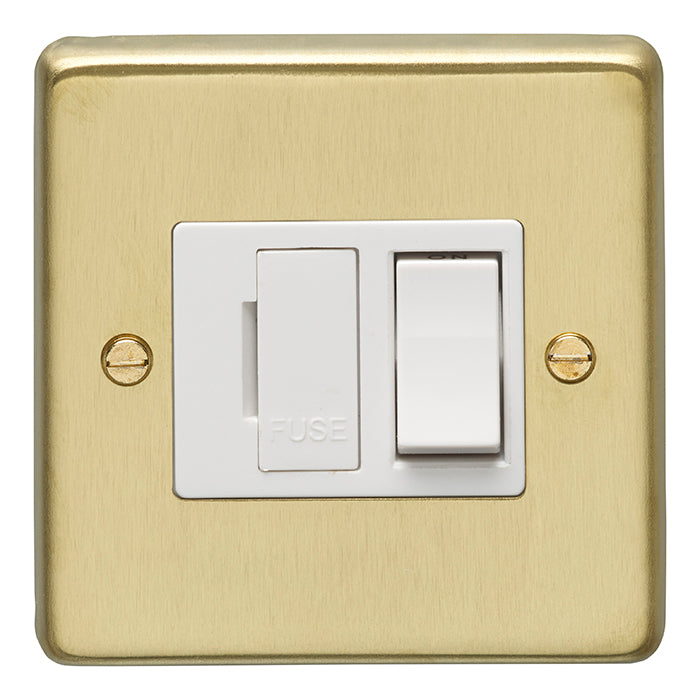 Stainless steel Switched Fuse Spur - Satin Brass