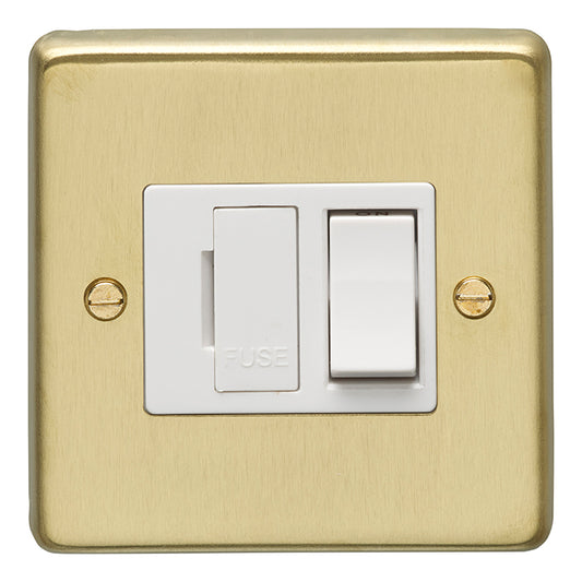 Stainless steel Switched Fuse Spur - Satin Brass