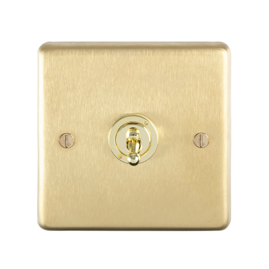 Stainless steel 1 Gang Toggle Switch - Satin Brass