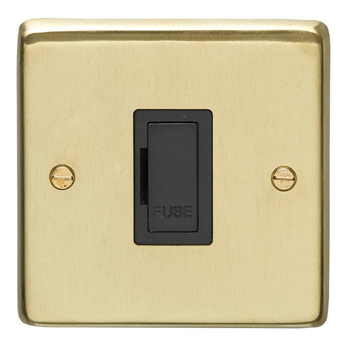 Stainless steel Unswitched Fuse Spur - Satin Brass