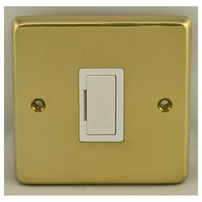 Stainless steel Unswitched Fuse Spur - Satin Brass