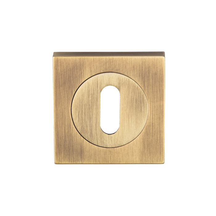 Serozzetta Square Standard Lock Escutcheon Antique Brass