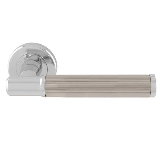 Serozzetta Image Lines Lever On rose Polished Chrome / Satin Nickel Duel